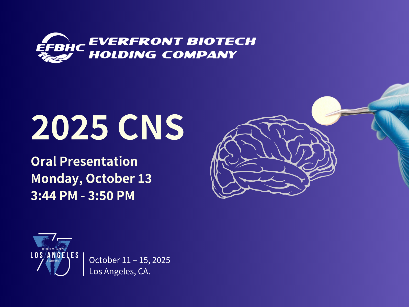Everfront Biotech’s Novel Brain Tumor Implant Drug Cerebraca® Wafer Gains International Recognition, to Present Global Pivotal Clinical Trial Plans at 2025 CNS Annual Meeting in the U.S.